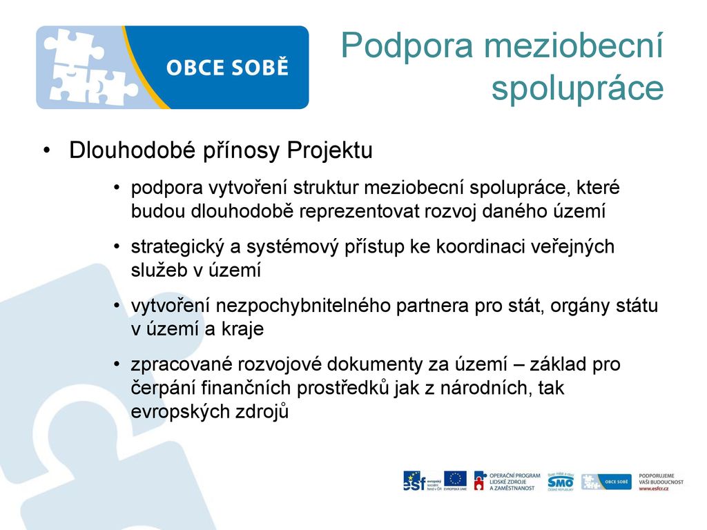 Projekt Svazu Na Podporu Meziobecn Spolupr Ce V R Ppt St Hnout